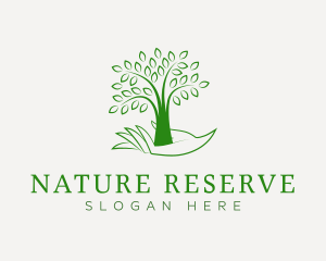 Tree Planting Nature Hand logo design