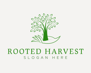 Tree Planting Nature Hand logo design