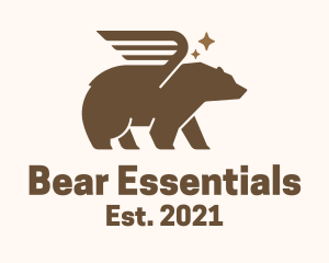 Winged Grizzly Bear logo design