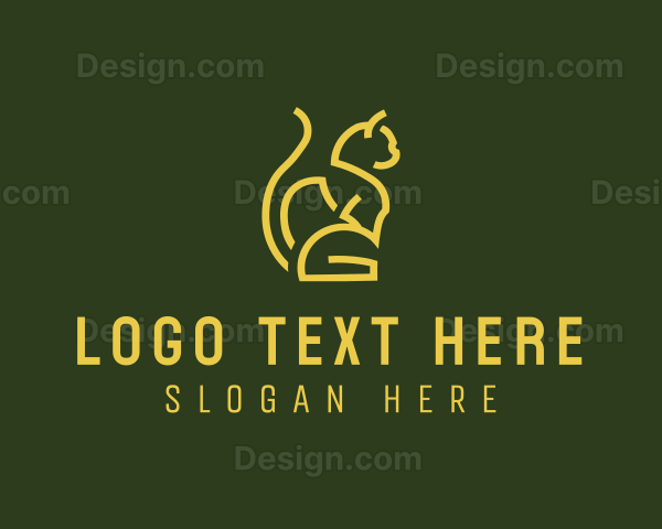 Gold Sitting Cat Logo