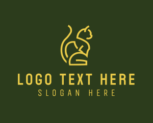 Gold Sitting Cat logo