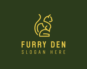 Gold Sitting Cat logo