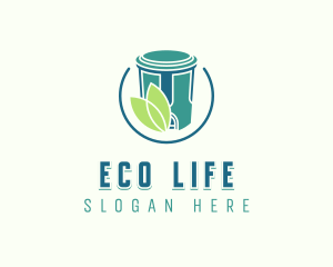 Eco Garbage Trash Bin logo design