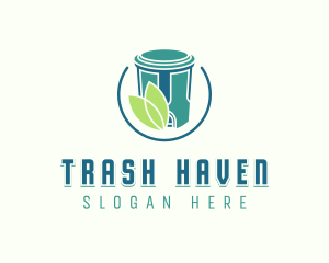 Eco Garbage Trash Bin logo design