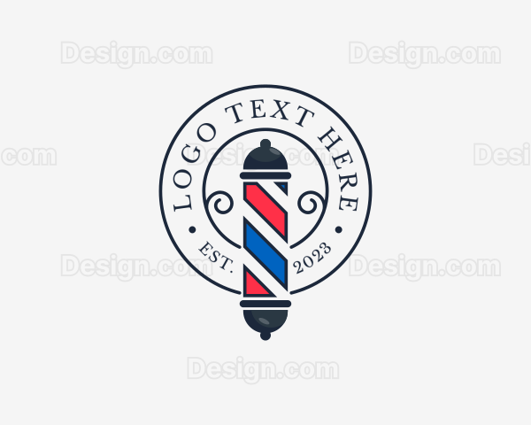 Retro Barber Pole Logo