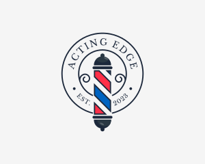 Retro Barber Pole logo design