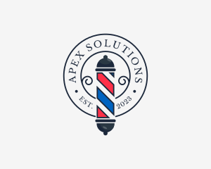 Retro Barber Pole logo design