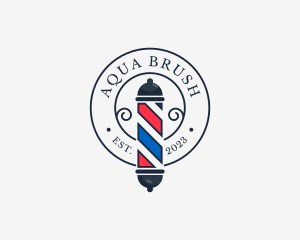 Retro Barber Pole logo design