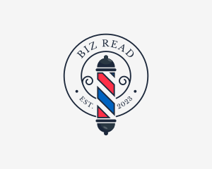 Retro Barber Pole logo design