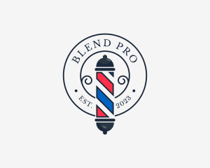 Retro Barber Pole logo design