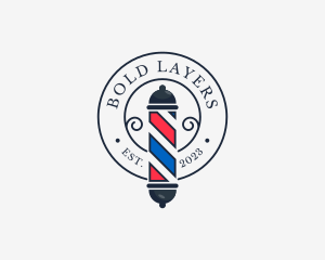 Retro Barber Pole logo design