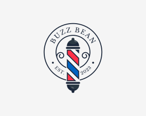 Retro Barber Pole logo design