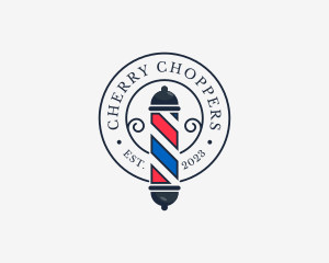 Retro Barber Pole logo design