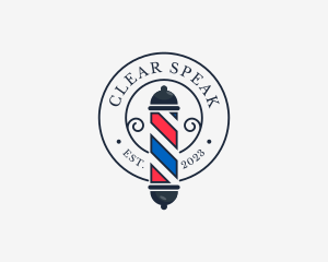 Retro Barber Pole logo design