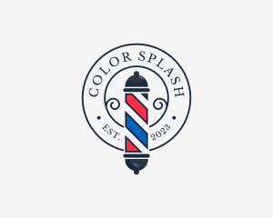 Retro Barber Pole logo design