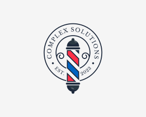 Retro Barber Pole logo design