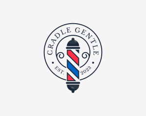 Retro Barber Pole logo design