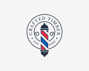 Retro Barber Pole logo design