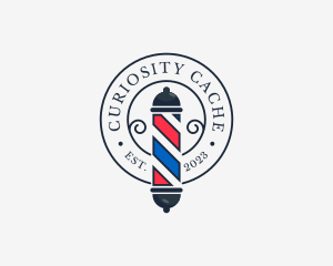 Retro Barber Pole logo design