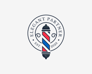 Retro Barber Pole logo design