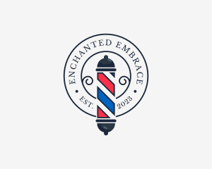 Retro Barber Pole logo design