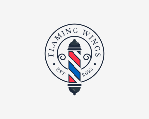 Retro Barber Pole logo design