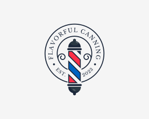 Retro Barber Pole logo design