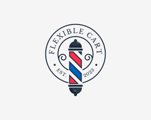 Retro Barber Pole logo design