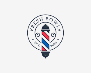 Retro Barber Pole logo design