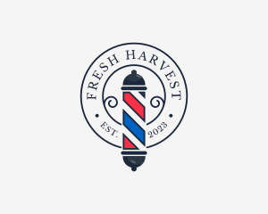 Retro Barber Pole logo design