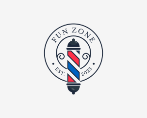 Retro Barber Pole logo design