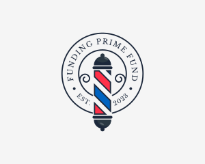 Retro Barber Pole logo design