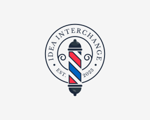 Retro Barber Pole logo design