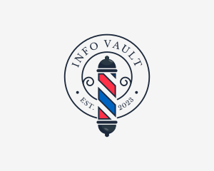 Retro Barber Pole logo design