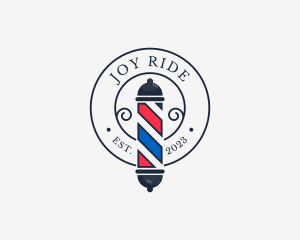 Retro Barber Pole logo design