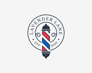 Retro Barber Pole logo design