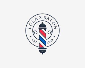 Retro Barber Pole logo design