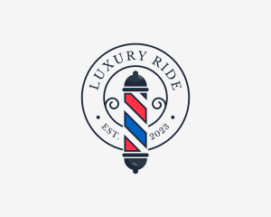 Retro Barber Pole logo design