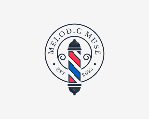 Retro Barber Pole logo design