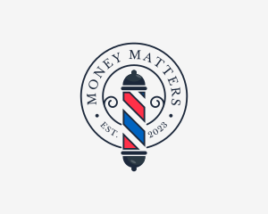 Retro Barber Pole logo design