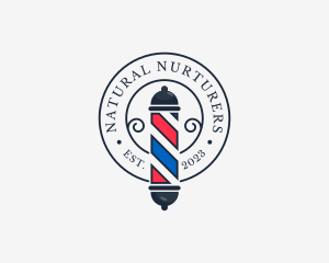 Retro Barber Pole logo design