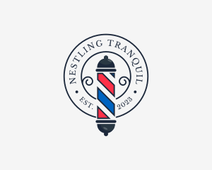 Retro Barber Pole logo design