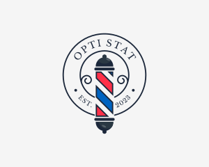 Retro Barber Pole logo design