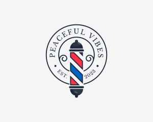 Retro Barber Pole logo design