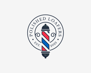 Retro Barber Pole logo design