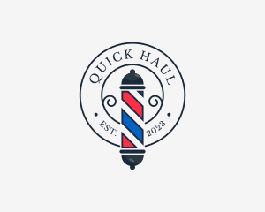 Retro Barber Pole logo design