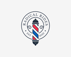 Retro Barber Pole logo design