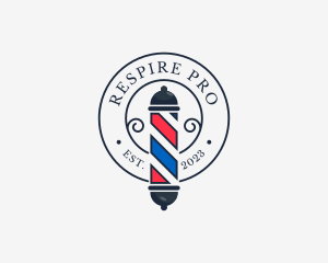 Retro Barber Pole logo design