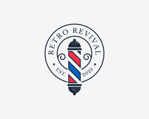 Retro Barber Pole logo
