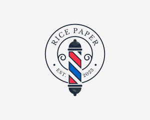 Retro Barber Pole logo design